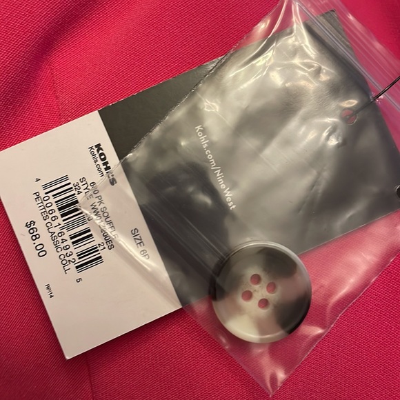 New! Nine West Double Breasted Hot Pink Blazer - Picture 6 of 8